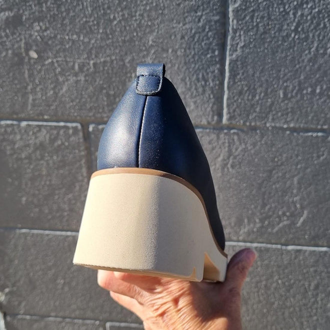 One Trick Pony Newness Navy  Leather Womens Loafer