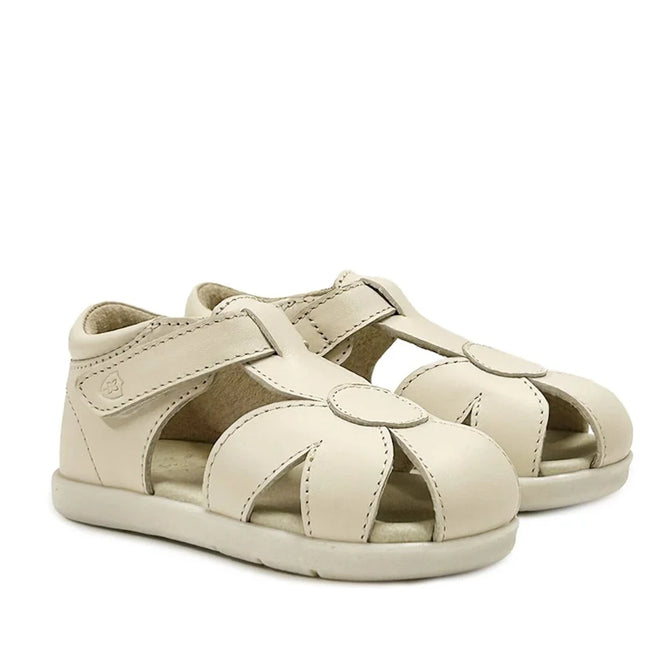 Pretty Brave Child Fleur Leather Toddlers Sandal Stone 26