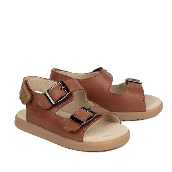 Pretty Brave Child Beau Toffee Brown Leather Toddlers Sandal 26