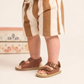 Pretty Brave Child Beau Toffee Brown Leather Toddlers Sandal 26