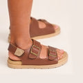 Pretty Brave Blake Toffee Brown Kids Leather Sandal
