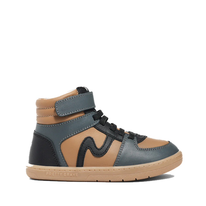 Pretty Brave Kids Hi Top Boot Tan Combo
