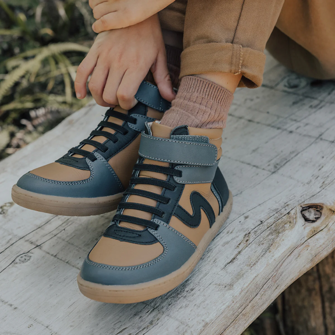 Pretty Brave Kids Hi Top Boot Tan Combo