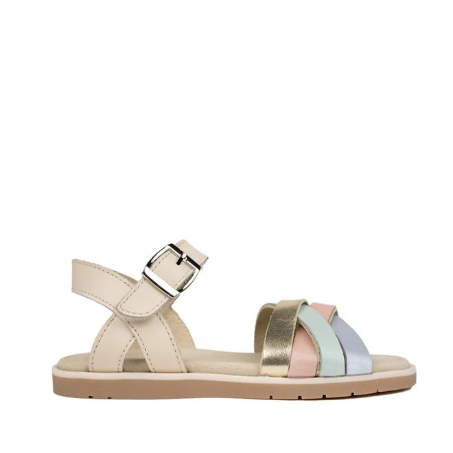 Pretty Brave Lucy Leather Kids Sandals Pastel Multi