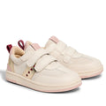 The Pretty Brave River Hearts Leather Trainer in Pink Off White features cream and pink sporty style, Velcro straps, gold heel accents, red heart side details, and light pink and white soles—perfect sneakers for active kids!., 9420075363854, 9420075363847, 9420075363830, 9420075363823, 9420075363816, 9420075363809, 50502, 50503, 50504, 50505