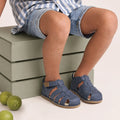 Pretty Brave Toby Indigo Closed Toe Leather Kids Sandal 26