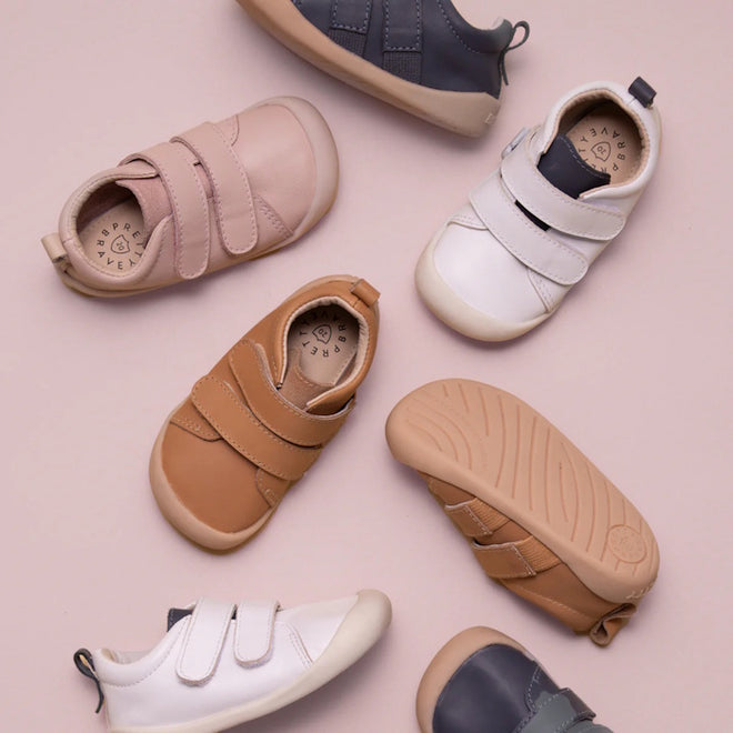 Pretty Brave First Walker Toto Leather Trainer White Indigo