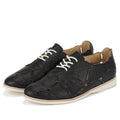 The Rollie Derby Applique Black Women's Leather Brogue Shoe features soft black leather, floral and abstract cut-outs, white laces, cream soles, and is uniquely Australian designed for standout style., 9781760792312, 9781760792329, 9781760792336, 9781760792343, 9781760792350