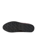 The image shows the black rubber sole of the Rollie Womens Chelsea Dark Cherry Leather Ankle Boot, featuring a textured geometric tread and "rollie" embossed near the center, with style code SC02136 for identification., 9339554019543, 9339554104898, 9339554094687, 9339554000190, 9339554073989