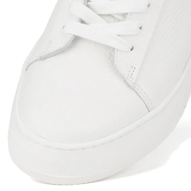 Rollies Womens Courtclub All White Black Leather Trainer