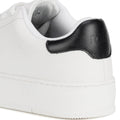 Rollies Womens Courtclub All White Black Leather Trainer