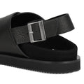 Rollie Womens Rhodes Cross Sandal Tumble Black Leather w/Back Strap