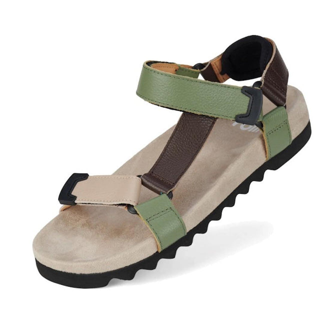 Rollie Womens Sandal Tooth Wedge Trail Green Brown