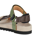 Rollie Womens Sandal Tooth Wedge Trail Green Brown