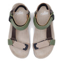 Rollie Womens Sandal Tooth Wedge Trail Green Brown