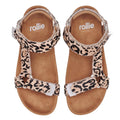 Rollie Womens Sandal Tooth Wedge Neutral Leopard