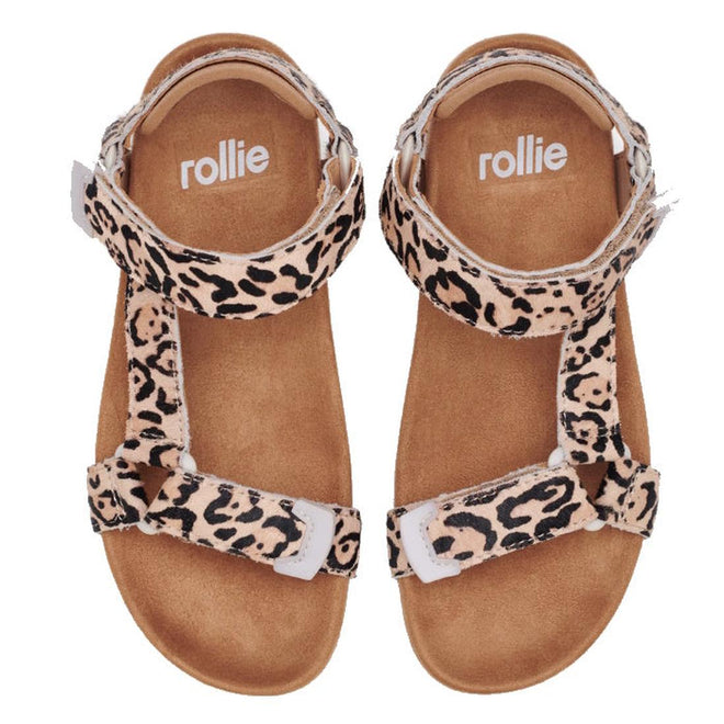 Rollie Womens Sandal Tooth Wedge Neutral Leopard