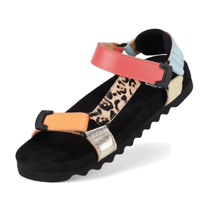 Rollie Womens Sandal Tooth Wedge Leopard Multi