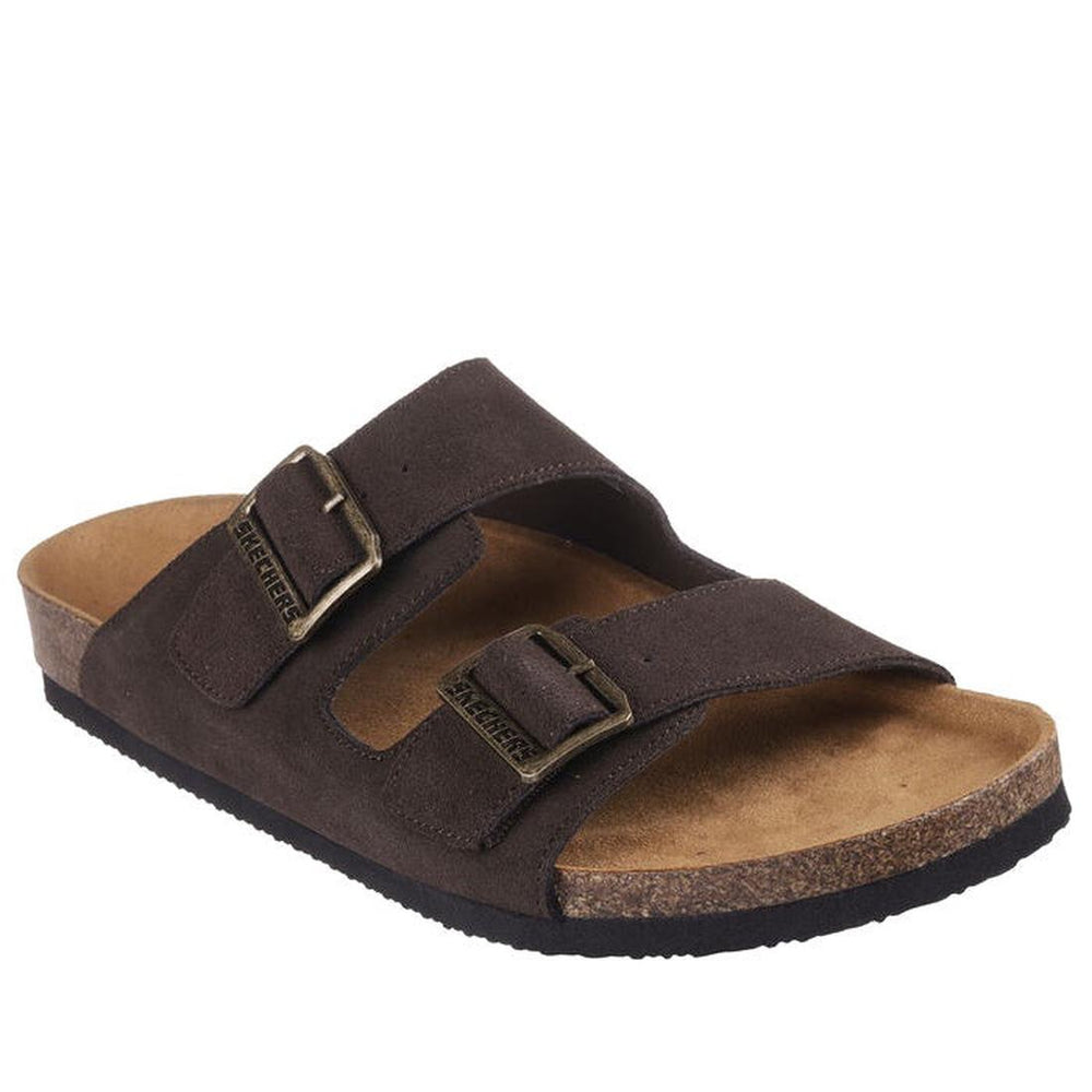 Skechers Mens Aidan Leelan Arch Fit Sandal Chocolate Brown 2 Strap Rel