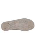 The image shows the beige rubber sole of the Skechers Mens Slip Ins Melson - Classy Moc Tan, featuring circular tread patterns, straight grooves, small nubs, and "Skechers" embossed in the center., 198376452049, 198376452056, 198376452063, 198376452070, 198376452087, 198376452094, 198376452100
