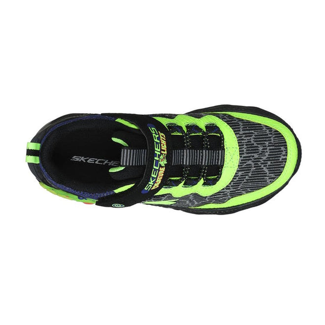 Skechers Boys Light Ups S Lights Creatures UFO Black Lime Trainers
