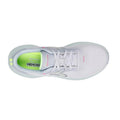 Top down view, white running shoe with green sole on a white background,
198376768218,

198376768232,
198376768249,
198376768256,
198376768263,
198376768270,

198376768294,
198376768300,