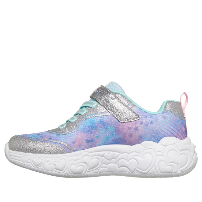 Skechers S Lights Eternal Heart Lights Trainer Silver Multi