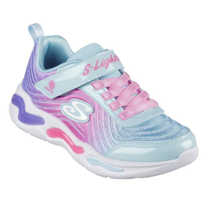 Skechers Girls Light Ups - Wavy Beams Ombre Express Mint Pink