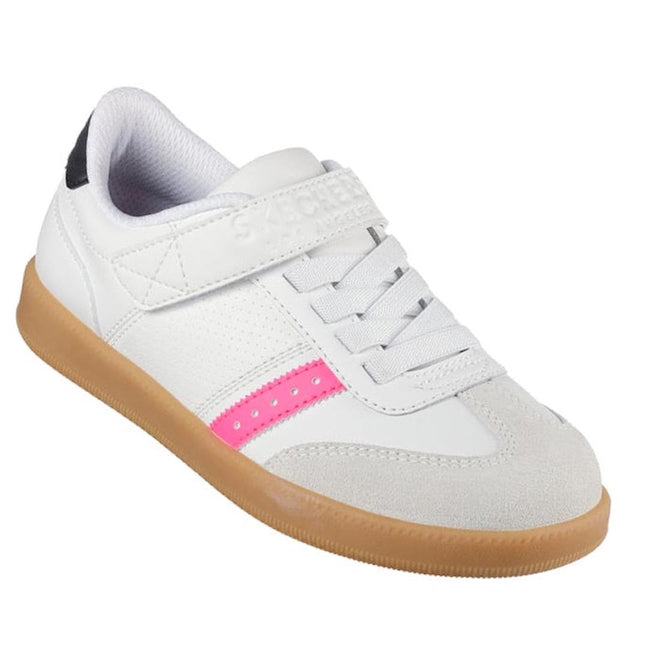 Skechers Girls Zinger Premier Vibe Street Shoe Velcro White Pink