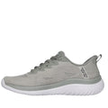 The Skechers Mens Slip Ins Bounder 2.0 Maylon Trainer in sage green features a mesh upper, memory foam cushioned sole, lace-up front, pull tab at the heel, and Summits branding—ideal for all-day comfort., 198739007268, 48234, 198739007282, 48236, 198739007305, 48238, 198739007329