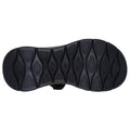 Close-up of the Skechers Mens Go Walk Flex SD Easy Entry Slip In Sandals Black sole, showing a repeating oval tread pattern and textured grips for improved traction., 48219, 48220, 48221, 198376833930, 198376833947, 198376833954, 48225