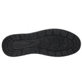 The image shows the black rubber sole of the Skechers Mens EXTRA Wide Width Garlan Pryor Waterproof Slip on Trainer, featuring a textured grip pattern and the word “Skechers” embossed in the center near the heel. This style is designed with an extra wide width for enhanced comfort and support., 53093, 53094, 198739933048, 198739933062, 53097