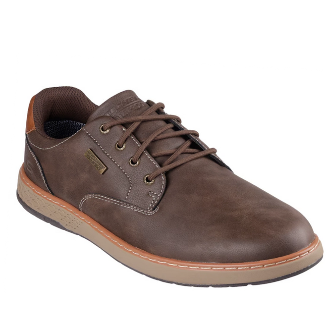 Skechers Mens Wide Width Garlan Pryor Waterproof Slip on Trainer Choclate