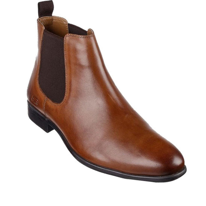 Skechers Mens Trentmore Heights Cognac Brown Leather Pull On Boots