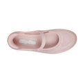 Top view of the Skechers Slip In Mary Jane Shoe On The Go Flex Radiant - Estel in blush pink, featuring a stylish strap and textured knit upper., 49921, 49922, 198739772029, 49924, 198739772043, 49926, 198739772067, 49928, 198739772081, 49930