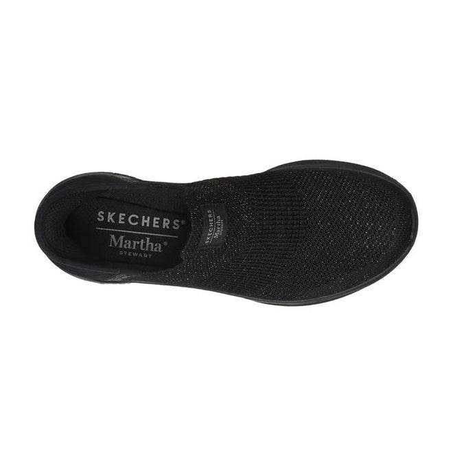 Black Skechers shoe, top down view on a white background,
196989108742,
196989108766,
196989108780,, 197627386911, 45884, 197627386935, 45886, 197627386959, 45888, 45889, 45890