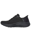 The Skechers Arch Fit 2.0 Slip In WIDE FIT Lace Up Easy Chic Black is a black athletic sneaker with a mesh upper, lace-up closure, thick rubber sole, Arch Fit support, wide fit option, subtle heel branding, and a low-cut design., 50572, 198376162054, 198376162078, 198376162092, 198376162115, 50581