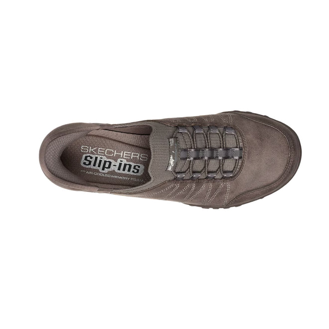 Skechers Womens Breathe Easy Home-Body Wide Slip Ins Sneaker Dark Taupe