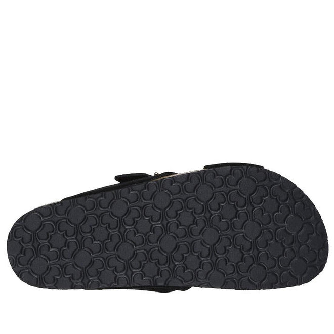 Skechers Womens Arch Fit Granola Natural Hangout Slide Black Suede Upper