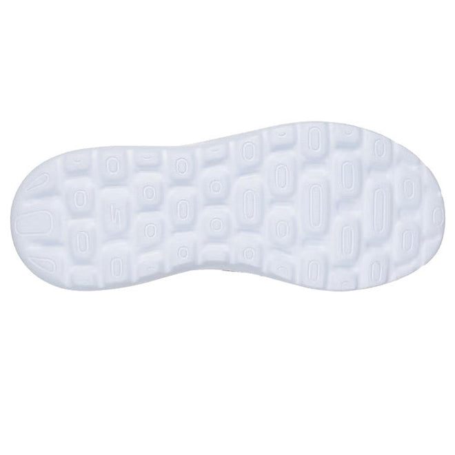 The Skechers Womens Slip In Go Walk Arch Fit N-Joy Arianne Blue features a white rubber sole with an irregular textured pattern of raised ovals and rectangles for optimal traction, perfect for vegan slip-on walking shoes., 50456, 50457, 199025434881, 50459, 199025434904, 50461, 199025434928, 50463, 199025434942, 50465
