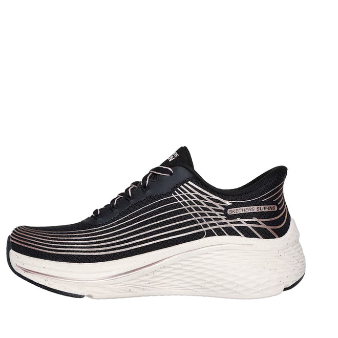 Skechers Womens Slip In Max Cushioning Elite 2.0 Kaplan Trainer in Black Rose Gold