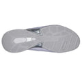 The image shows the outsole of a white Skechers Womens Breathe Easy Exhilarate Lumina Slip In sneaker, featuring varied textured patterns with wavy, zigzag, and linear grooves designed for traction and grip., 199252473776, 199252473790, 199252473813, 199252473837, 50566