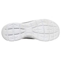 The image displays the bottom view of the Skechers Womens Summits Bungee Slip On Trainer - Radiant Flow Charcoal Pink, highlighting its textured sole for traction and a Memory Foam insole that offers all-day comfort., 50192, 50193, 199025153492, 50195, 199025153515, 50197, 199025153539, 50199, 199025153553, 50201