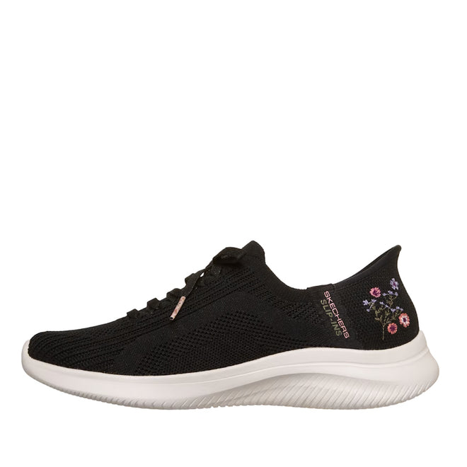 Skechers Ultra Flex 4.0 Sweet Petals Black Slip In womens Sneaker