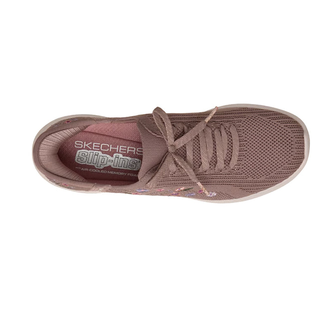Skechers Ultra Flex 4.0 Sweet Petals Mocha Slip In Womens Sneaker