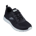 All Black Skechers Womens Track - New Staple Lace Up Sneaker Black White Sole