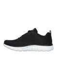All Black Skechers Womens Track - New Staple Lace Up Sneaker Black White Sole