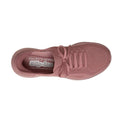 Top view of the Skechers Ultra Flex 3.0 Pure Color SLIP INS in mauve, featuring a knitted Stretch Fit upper, tied laces, and visible Air-Cooled Memory Foam on the insole., 49623, 49624, 198739892550, 49626, 198739892574, 49628, 198739892598, 49630, 198739892611, 49632