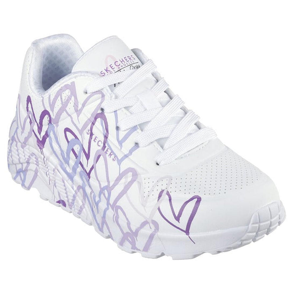 Skechers Uno Spread The Love X JGoldcrown White Purple CLEARANCE