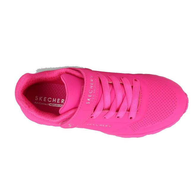 Skechers Kids Uno Lite Hot Pink  Hook & Loop Trainer CLEARANCE, Not Returnable